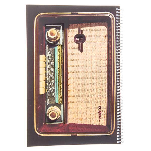 دفتر 100 برگ کلیپس طرح رادیو جلد شومیز، Clips 100 Sheets Ring Cover Radio Design Notebook