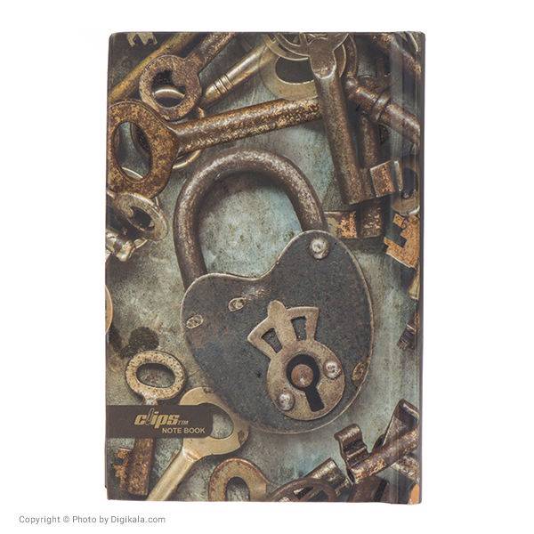دفتر یادداشت کلیپس طرح قفل و کلید 160 برگ، Clips 160 Sheets Lock and Key Design Notebook
