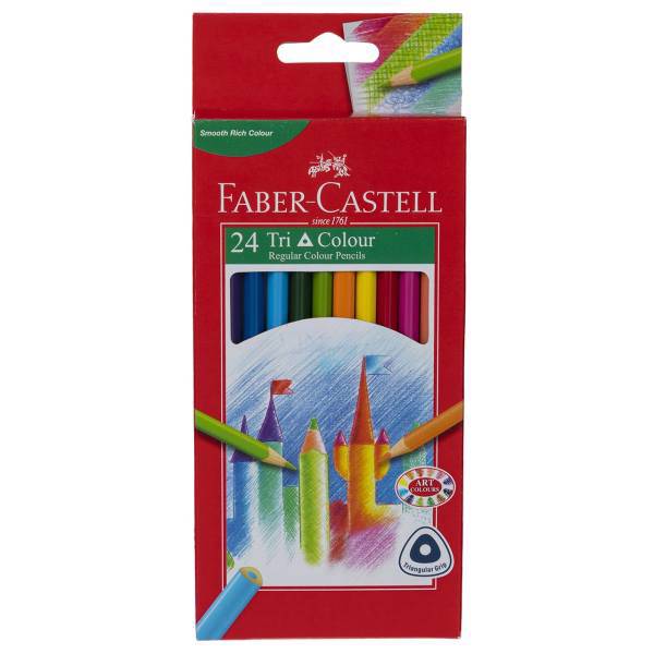 مداد رنگی 24 رنگ فابر کاستل مدل Tri Colour، Faber Castell Tri Colour 24 Color Pencil