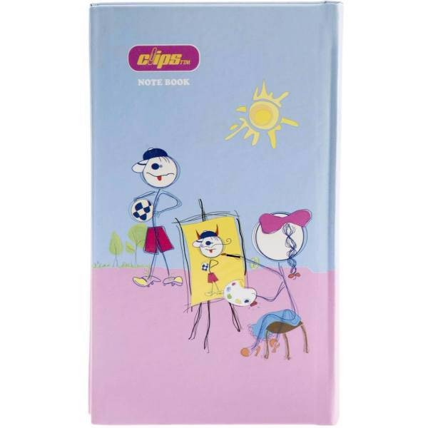 دفتر یادداشت کلیپس طرح دختر نقاش 100 برگ، Clips 100 Sheets Girl Painting Design Hard Cover Notebook