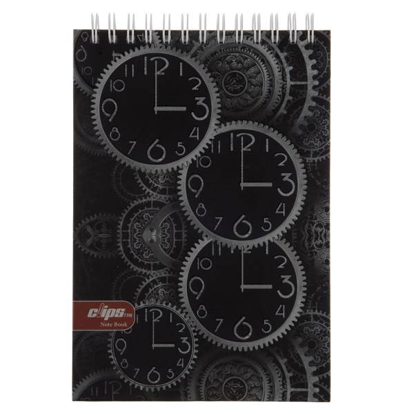 دفتر یادداشت کلیپس طرح ساعت - 100 برگ، Clips Clock Design Notebook - 100 Sheets