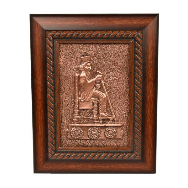 تابلو حکاکی روی مس کهن چرم طرح هخامنشی مدل T14، Kohan Charm Hakhamaneshi T14 Copper Tableau