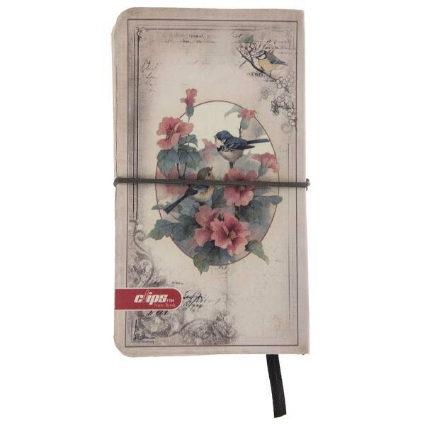 دفتر یادداشت کلیپس طرح گل و مرغ، Clips Flower and Bird Notebook