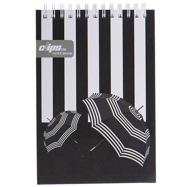 دفتر یادداشت 100 برگ کلیپس مدل چتر، Clips 100 Sheets Umbrella Design Hard Cover