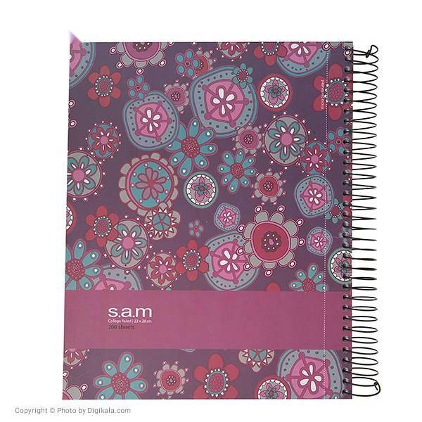 دفتر مشق سم طرح گل 1، Sam Flower Design 1 Homework Notebook Spiral Bound