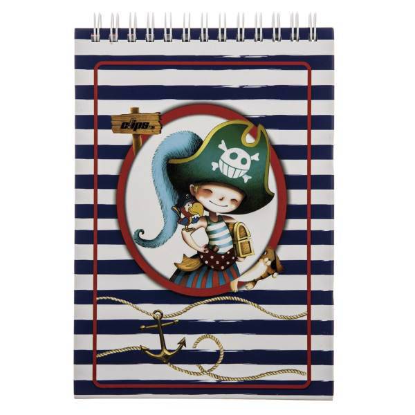 دفتر یادداشت کلیپس طرح دزد دریایی - 100 برگ، Clips Pirate Design Notebook - 100 Sheets