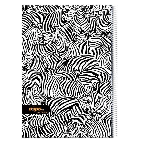 دفتر 80 برگ کلیپس طرح گورخر جلد شومیز، Clips 80 Sheets Zebra Design Soft Cover Notebook