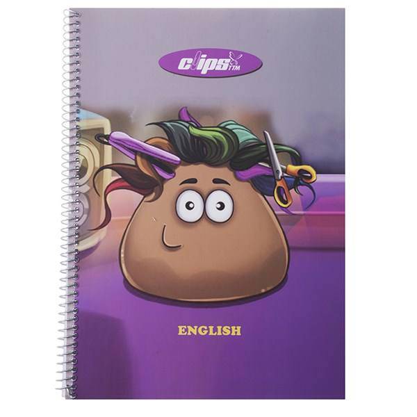 دفتر زبان کلیپس طرح پو 80 برگ، Clips Pou Design 80 Sheets English Notebook