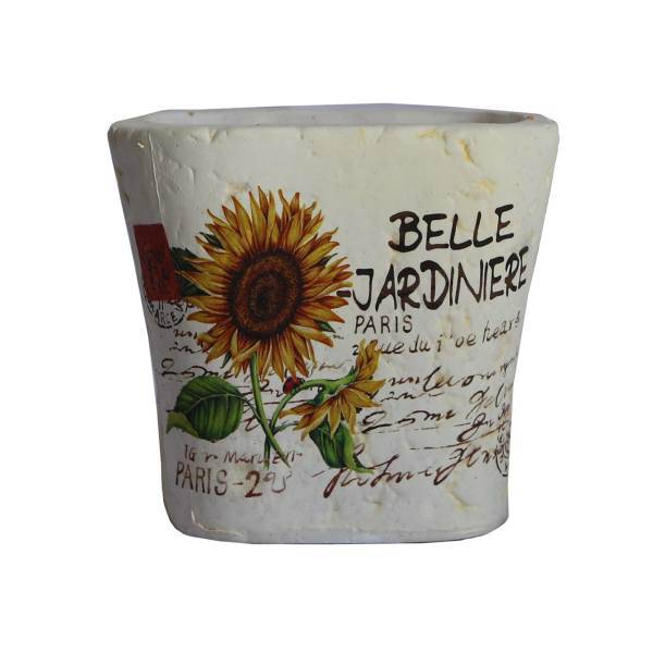 گلدان سرامیکی گلباران سبز طرح آفتابگردان مدل 02-SA، Golbaranesabz SA-02 Sunflower Ceramic Flower Pot