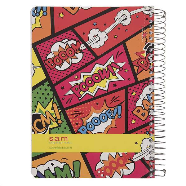 دفتر مشق سم طرح سر و صدا - سایز 24 × 17 سانتی متر، Sam Noise Design Homework Notebook - Size 17 in 24 cm