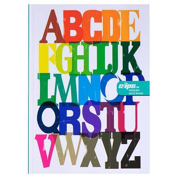 دفتر زبان کلیپس طرح الفبای رنگارنگ 80 برگ، Clips Colorful Alphabet Design 80 Sheets English Notebook