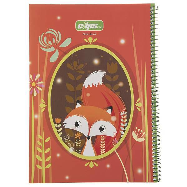 دفتر مشق کلیپس طرح روباه، Clips Fox Design Homework Notebook