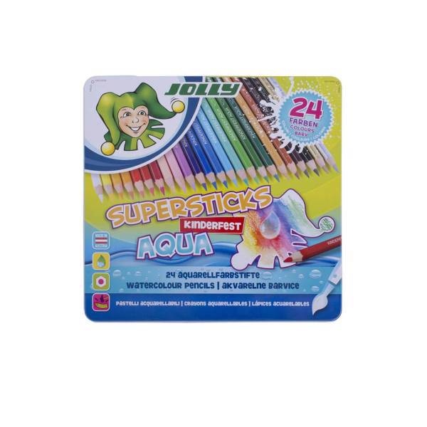 مداد رنگی 24 رنگ جولی مدل 0002-3001، Jolly Supersticks Kinderfest AQUA