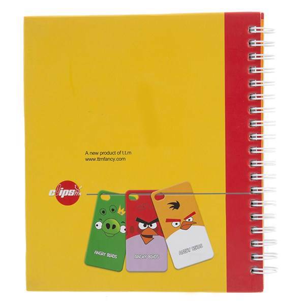 دفتر یادداشت 100 برگ کلیپس مدل پرندگان خشمگین، Clips 100 Sheets Angry Birds Design Hard Cover