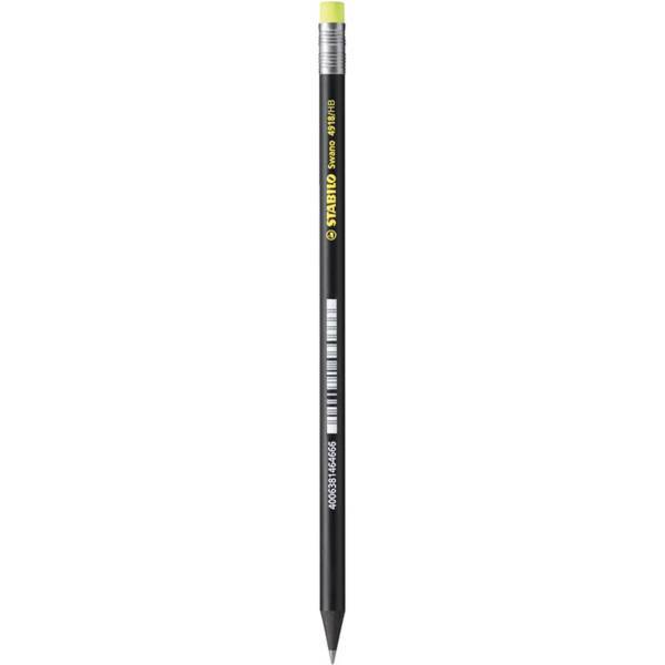 مداد مشکی استابیلو مدل Swano 4918 بسته 12 عددی، Stabilo Swano 4918 Black Pencil Pack of 12