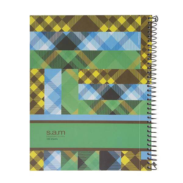 دفتر مشق سم طرح شطرنجی، Sam Plaid Design Homework Notebook Spiral Bound