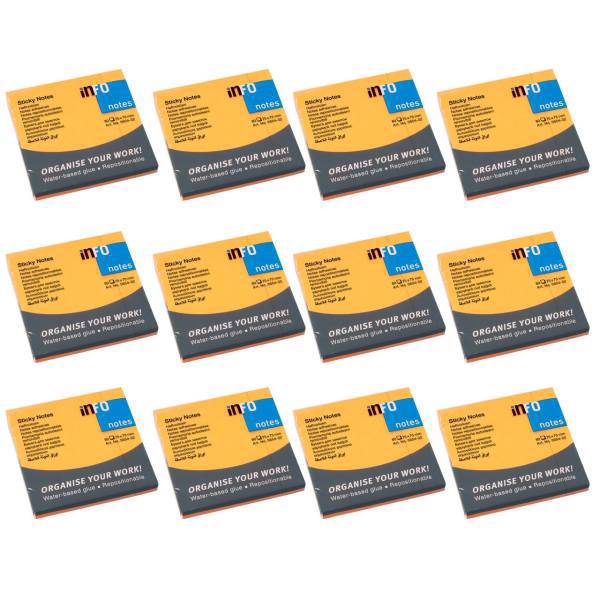 کاغذ یادداشت چسب دار اینفو مدل 5654 بسته 12 عددی، INFO STICKY NOTES