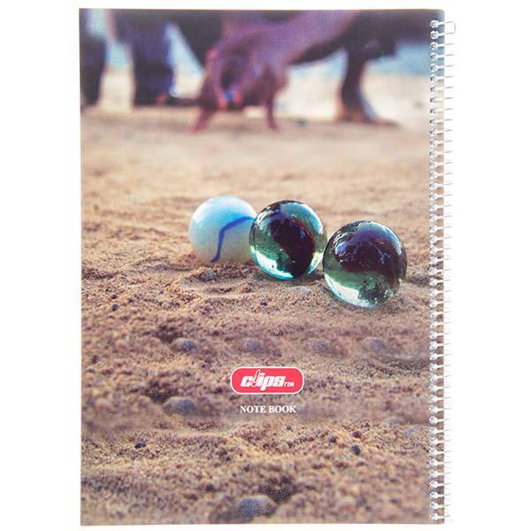 دفتر 100 برگ کلیپس طرح تیله جلد شومیز، Clips 100 Sheets Ring Cover Marble Design Notebook