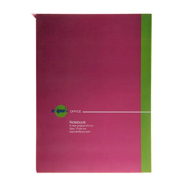 دفتر 40 برگ کلیپس طرح ساده جلد شومیز، Clips 40 Sheets Soft Cover Simple Design Notebook