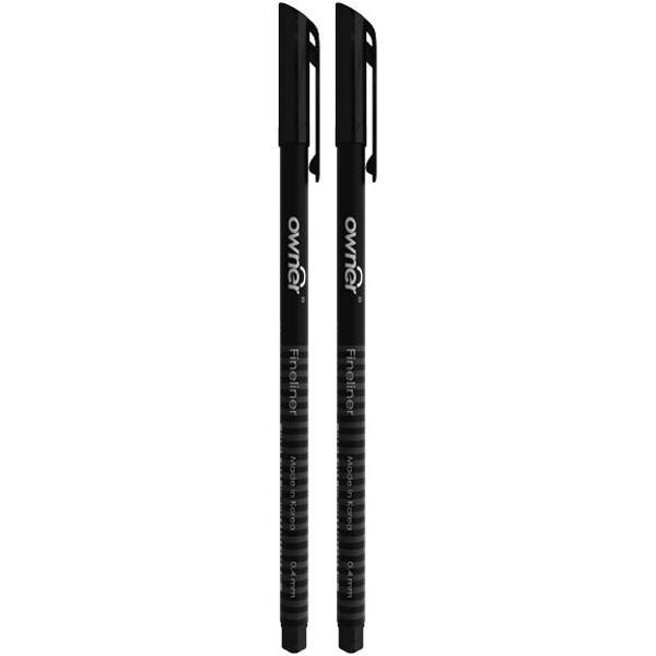 روان نویس اونر مدل Black Body 0.4 Black - بسته دو عددی، Owner Black Body 0.4 Black Rollerball Pen - Pack of 2