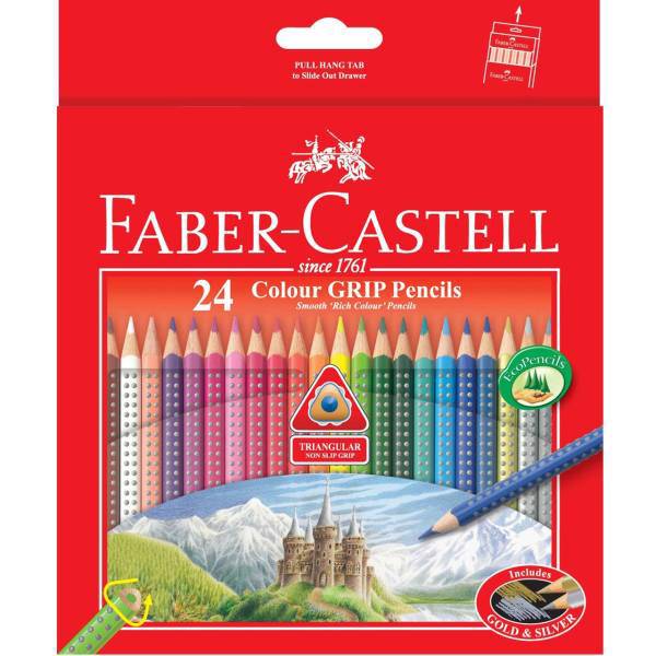 مداد رنگی 24 رنگ فابر-کاستل مدل Colour Grip، Faber-Castell Colour Grip 24 Color Pencil