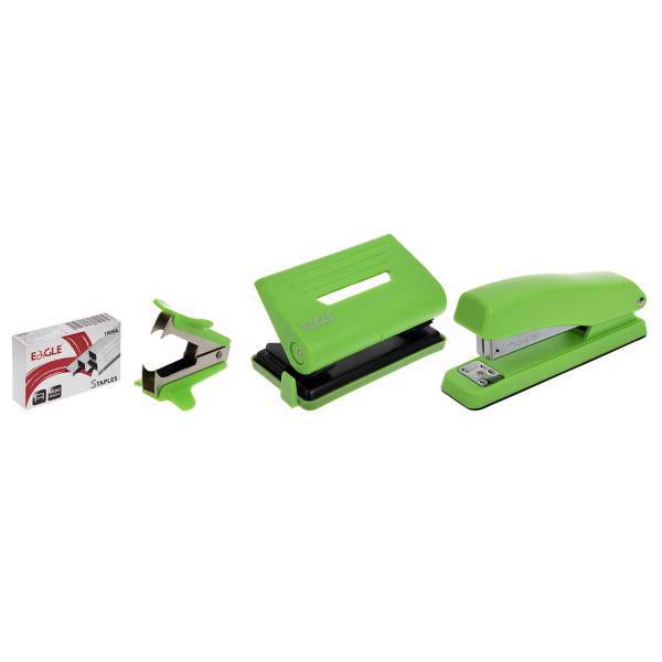 ست منگنه، پانچ و منگنه کش ایگل کد S10002، Eagle Stapler Punch and Staple Remover Set Code S10002