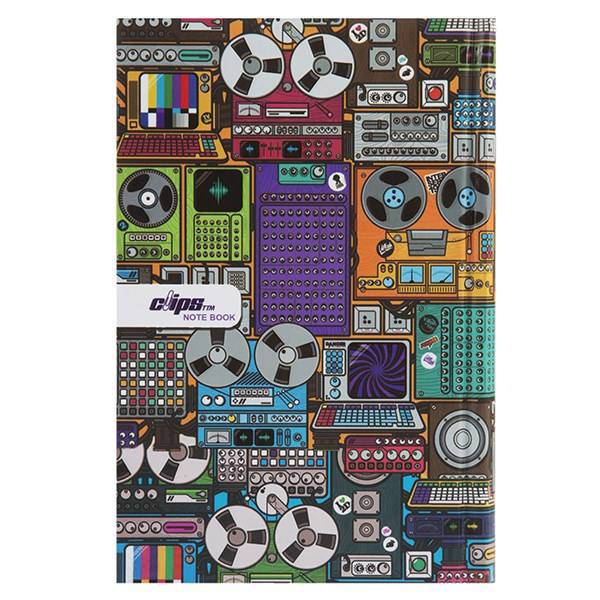 دفتر یادداشت کلیپس طرح استودیوی موسیقی، Clips Music Studio Notebook