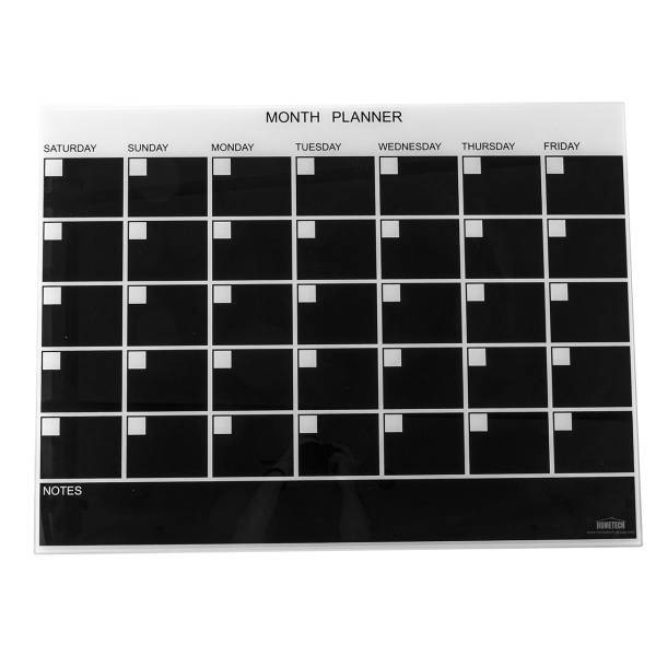 تخته وایت برد شیشه ای هوم تک مدل Month Planner Board سایز 60 × 80 سانتی‌متر، Hometech Month Planner Board Gloss Whiteboard Size 80 in 60cm