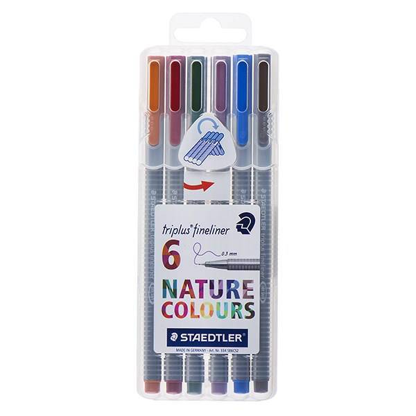 روان نویس 6 رنگ استدلر مدل Triplus Nature Colors، Staedtler Triplus Nature Colors 6 Color Rollerball Pen