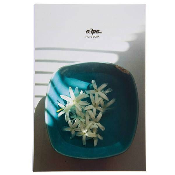 دفتر 100 برگ کلیپس طرح گل یاس جلد شومیز، Clips 100 Sheets Soft Cover Jasmine Design Notebook