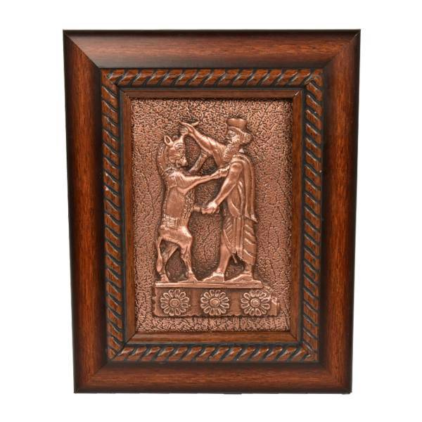 تابلو حکاکی روی مس کهن چرم طرح هخامنشی مدل T19، Kohan Charm Hakhamaneshi T19 Copper Tableau