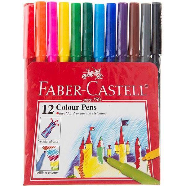 ماژیک آبرنگی 12 رنگ فابر کاستل، Faber-Castell 12 Watercolor Marker