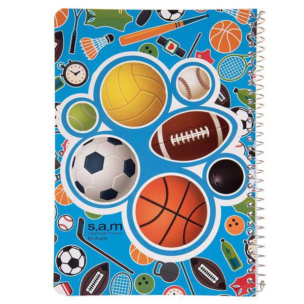 دفتر مشق سم طرح توپ ها، Sam Balls Design Homework Notebook