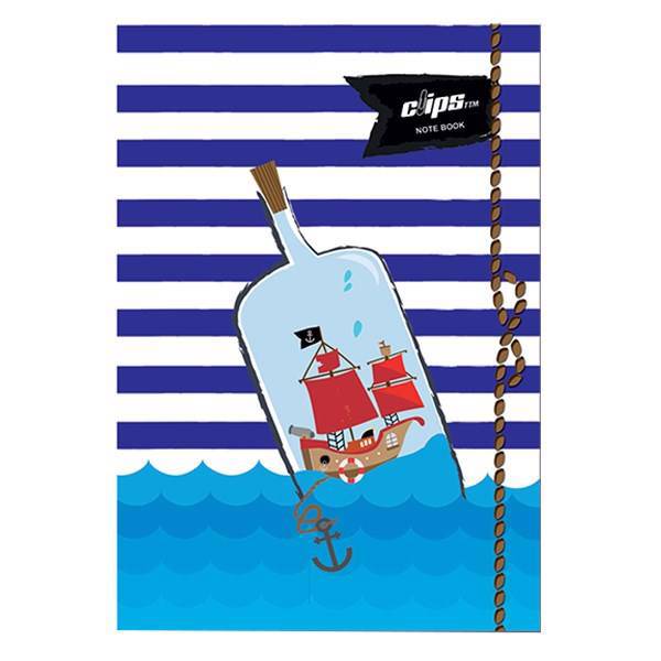 دفتر 50 برگ کلیپس طرح بطری جلد شومیز، Clips 50 Sheets Bottle Design Soft Cover Notebook