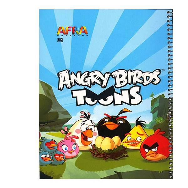 دفتر مشق افرا طرح انگری بردز 1 - بسته 2 عددی، Afra Angry Birds Design 1 Homework Notebook - Pack of 2