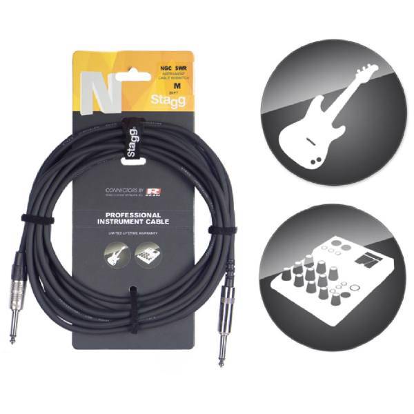 کابل 3 متری استگ مدل NGC3SWR، Stagg NGC3SWR Instrument Cable With Mute Switch