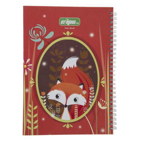 دفتر مشق کلیپس طرح روباه، Clips Fox Design Homework Notebook
