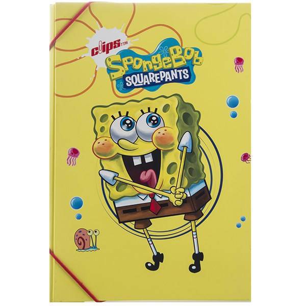 پوشه کش دار کلیپس طرح باب اسفنجی، Clips Rubber Sponge Bob 2 Design Folder