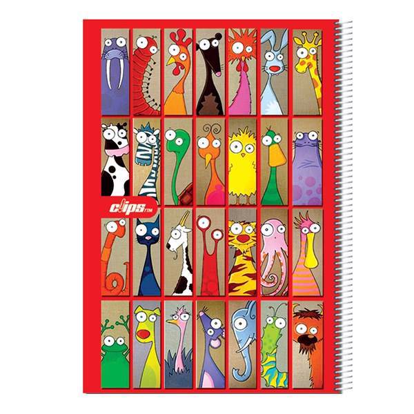 دفتر نقاشی 50 برگ کلیپس جلد شومیز طرح حیوانات، Clips 50 Painting Ring Cover Animals Background Design Notebook