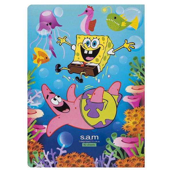 دفتر مشق سم طرح باب اسفنجی، Sam Sponge Bob Design Homework Notebook