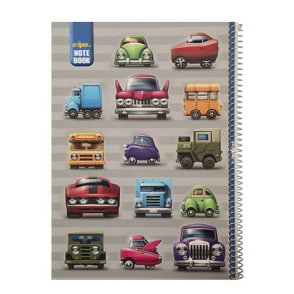 دفتر مشق کلیپس طرح ماشین های قدیمی، Clips Old Cars Design Notebook