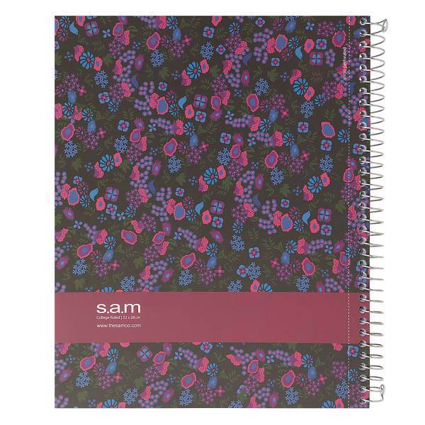 دفتر مشق سم طرح گل‌های ریز، Sam Tiny Flowers Design Homework Notebook