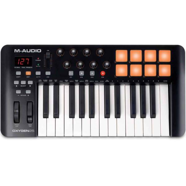 کیبورد میدی کنترلر ام-آدیو مدل Oxygen 25، M-Audio Oxygen 25 Midi Controller Keyboard