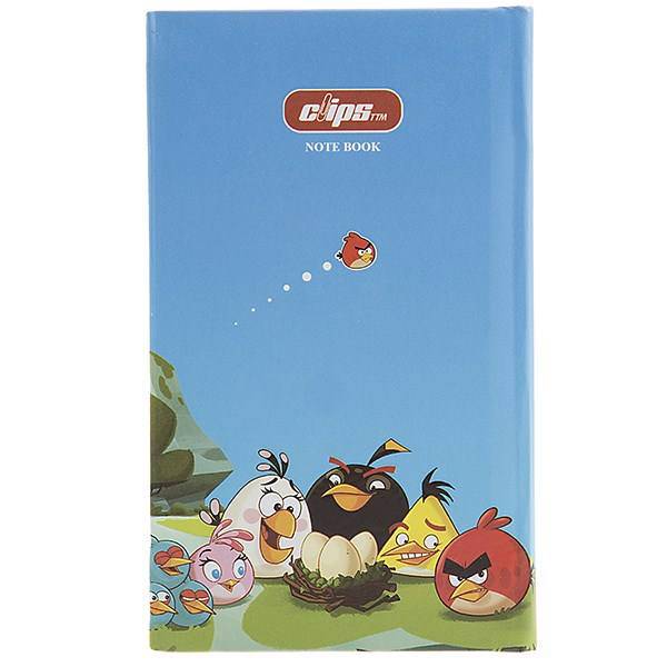 دفترچه یادداشت 100 برگ کلیپس طرح انگری بردز جلد سخت، Clips 100 Sheets Angry Brids Design Hard Cover Notebook