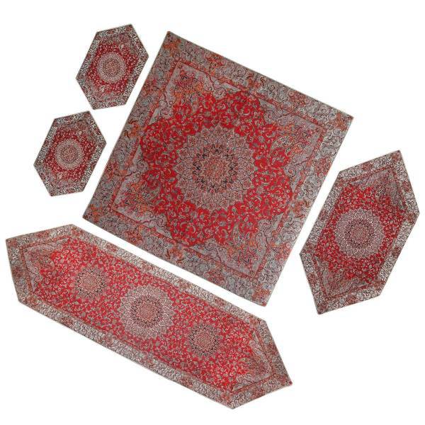 ست رومیزی 5 تکه ترمه رضایی طرح گیتی کد 90088