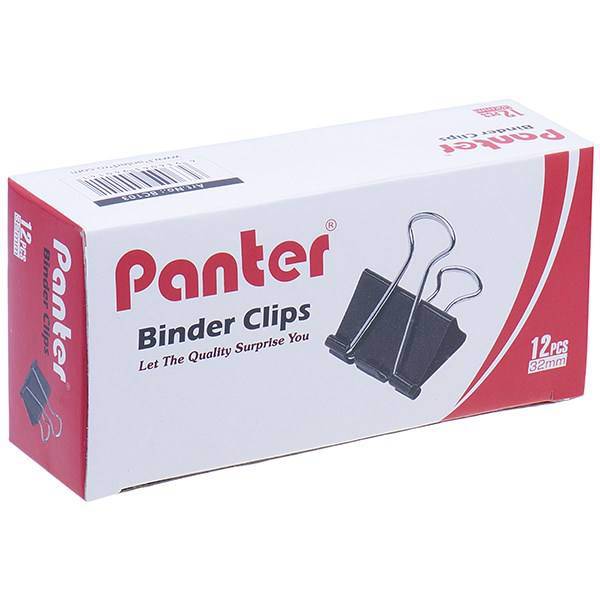 گیره کاغذ پنتر سایز 32 میلی متر، Panter Binder Clip Size 32mm - Pack of 12