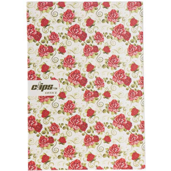 دفتر مشق کلیپس طرح رز 100 برگ، Clips Rose Design 100 Sheets Homework Notebook