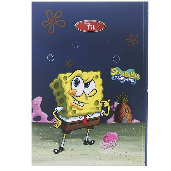 دفتر نقاشی 50 برگ کلیپس طرح باب اسفنجی 1 جلد شومیز، Clips 50 Sheets Painting Spongebob 1 Design Soft Cover Notebook