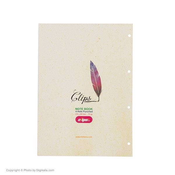 کاغذ کلاسور کلیپس طرح پر بسته 100 عددی، Clips Feather Punched Paper Pack of 100