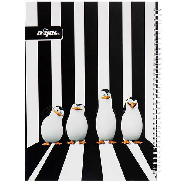 دفتر نقاشی کلیپس طرح پنگوئن های ماداگاسکار 80 برگ، Clips Penguins of Madagascar Design 80 Sheets Painting Notebook